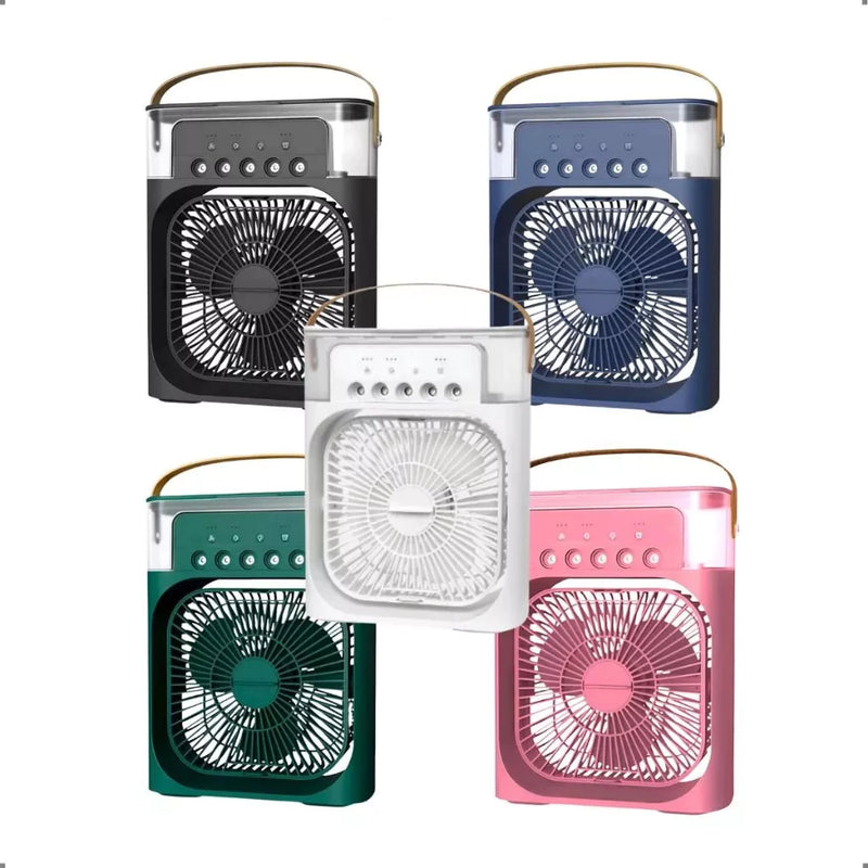 Mini Ar-Condicionado Portátil Climatizador e Umidificador com LED e Reservatório de Água