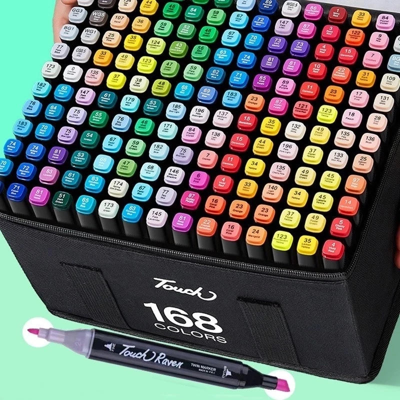Conjunto de Canetas Artísticas Dupla Ponta Aquarela – Até 168 Cores