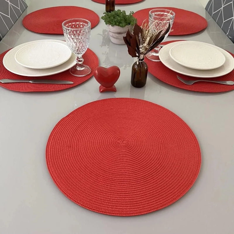 Kit 4 ou 6 Jogos Americanos Sousplat Redondo 38cm – Mesa Posta e Jantar