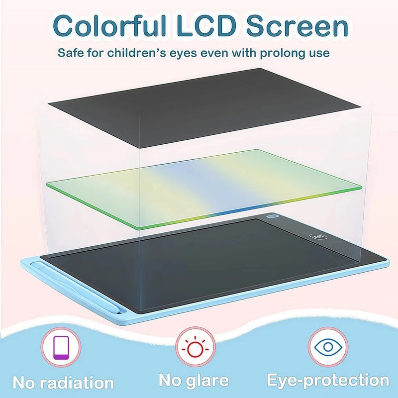 Tablet Infantil Lousa Mágica LCD – Brinquedo Educativo de Escrever e Desenhar 8.5/10/12 Polegadas