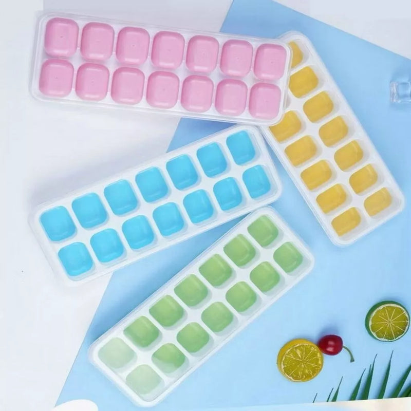 Kit Formas de Gelo com Tampa Rígida e Fundo de Silicone Flexível