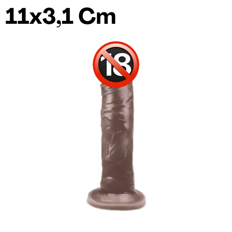 Pênis Realístico Maciço de Borracha – Consolo Grosso e Resistente para Cinta