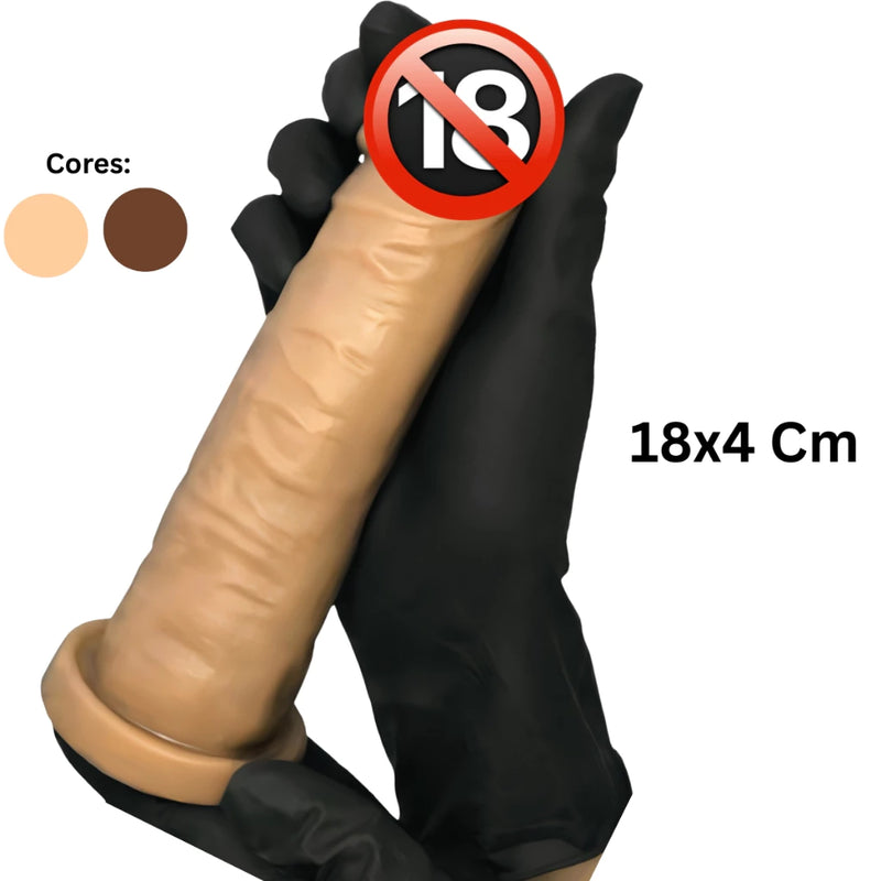 Pênis Realístico Maciço de Borracha – Consolo Grosso e Resistente para Cinta
