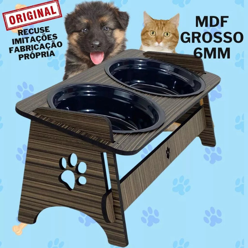 Comedouro Suspenso com Bebedouro para Pets – Acompanha Tampas