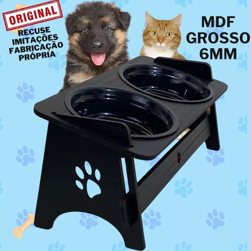 Comedouro Suspenso com Bebedouro para Pets – Acompanha Tampas