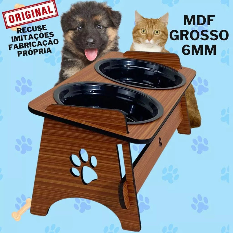 Comedouro Suspenso com Bebedouro para Pets – Acompanha Tampas