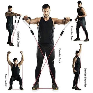 Kit de Treino com Elásticos Extensores + 5 Mini Bands Resistentes
