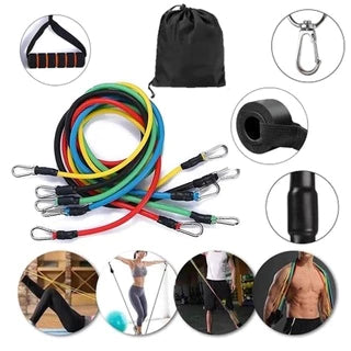 Kit de Treino com Elásticos Extensores + 5 Mini Bands Resistentes