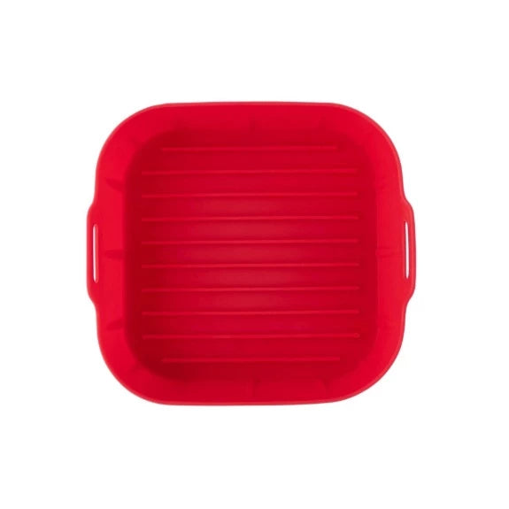 Forma de Silicone Quadrada 16x16cm com Alça – Assadeira para Air Fryer e Forno