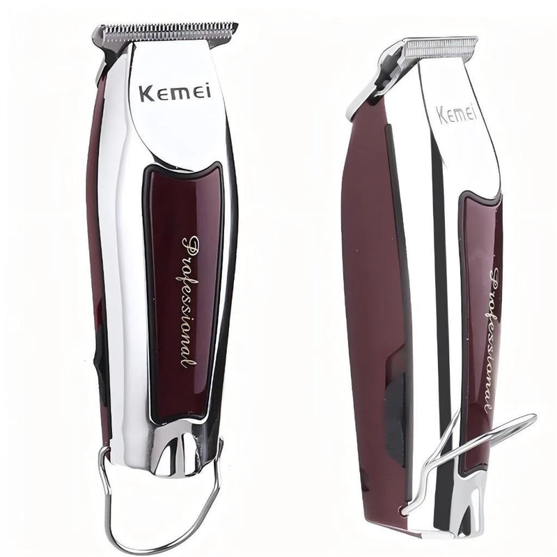 Aparador de Pelos Kemei KM-032 – Máquina de Acabamento Profissional Prateada Bivolt