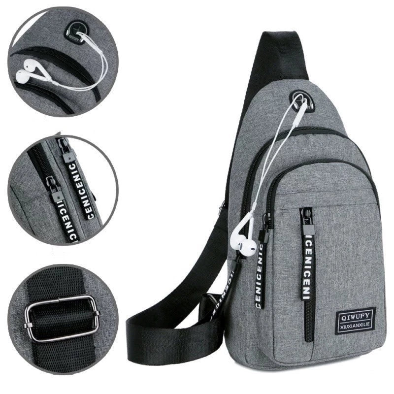 Mochila de Peito Masculina Transversal Impermeável – Bolsa Tiracolo/Pochete