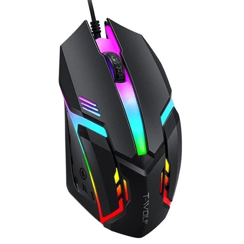 Kit Gamer: Mouse com Fio LED RGB + Mouse Pad Preto