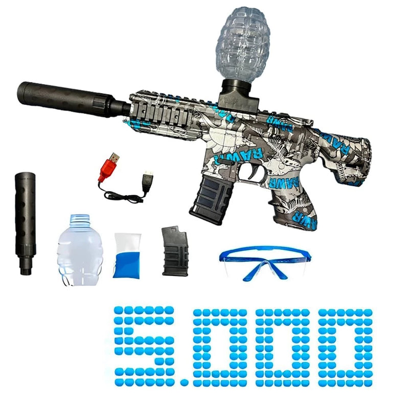 Rifle de Gel Blaster Elétrico M416 Automático – Com Silenciador + 5000 Bolinhas