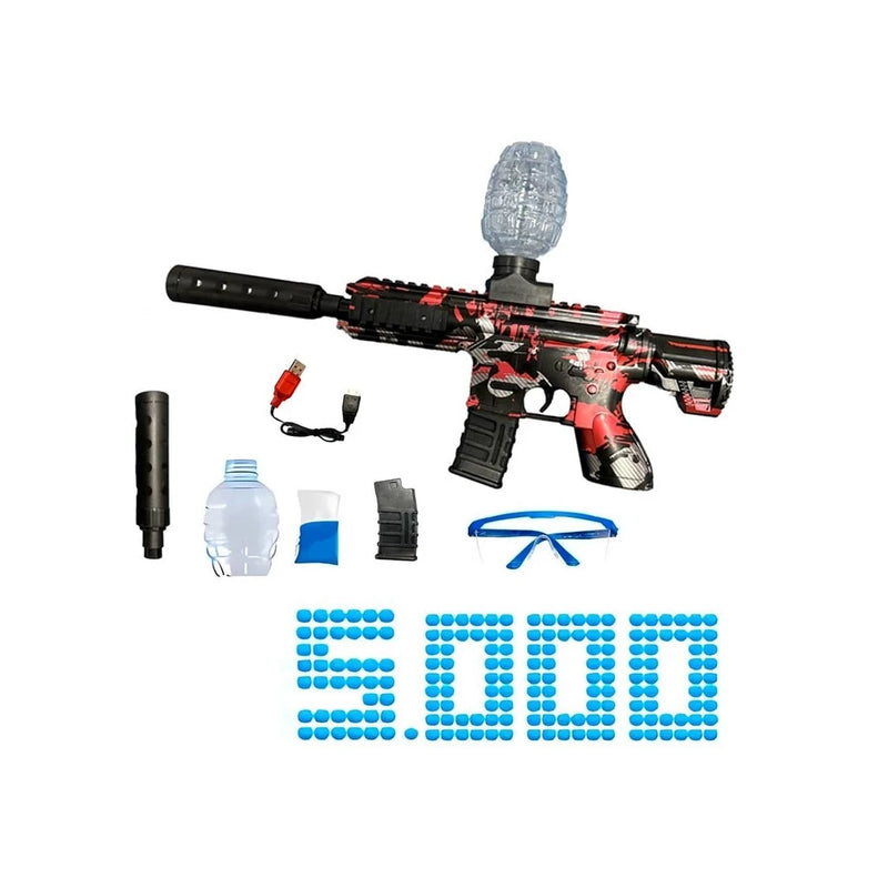 Rifle de Gel Blaster Elétrico M416 Automático – Com Silenciador + 5000 Bolinhas