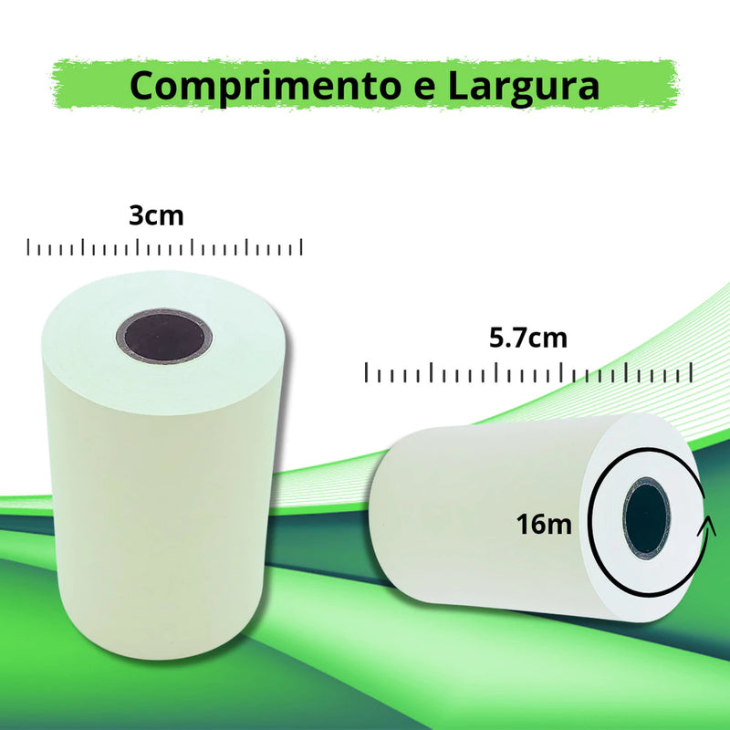 Papel para Mini Impressora 58mm – Bobina Térmica Compatível com Máquina de Cartão