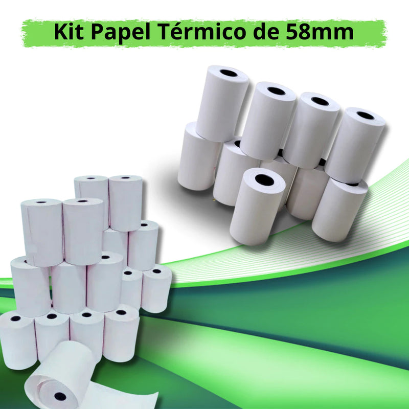 Papel para Mini Impressora 58mm – Bobina Térmica Compatível com Máquina de Cartão