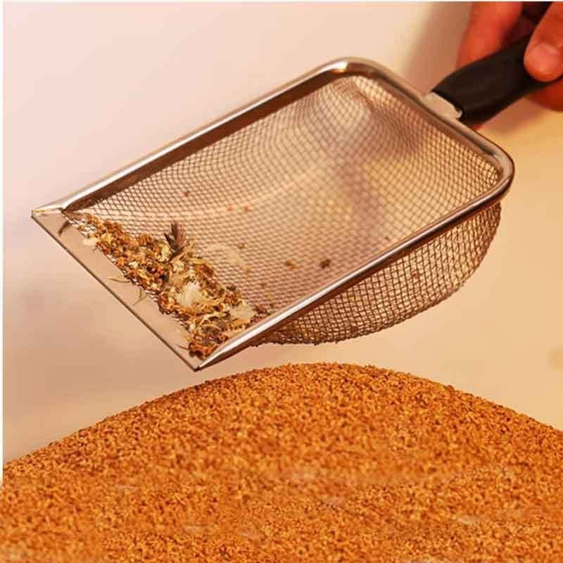 Pá de Limpeza para Animais – Aço Inoxidável, Ideal para Areia de Répteis e Lagartos
