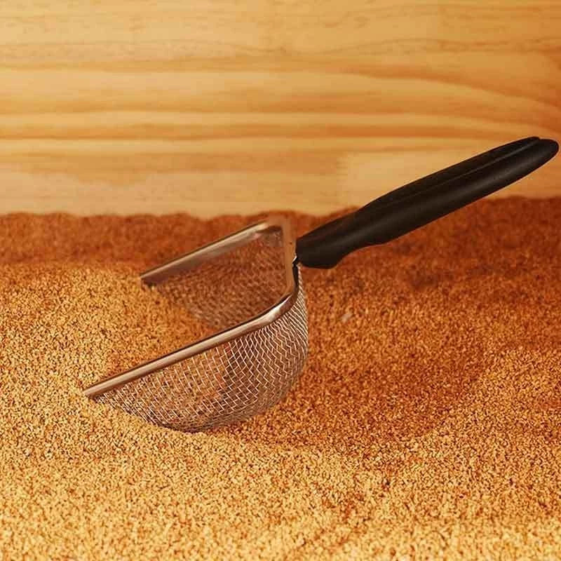 Pá de Limpeza para Animais – Aço Inoxidável, Ideal para Areia de Répteis e Lagartos